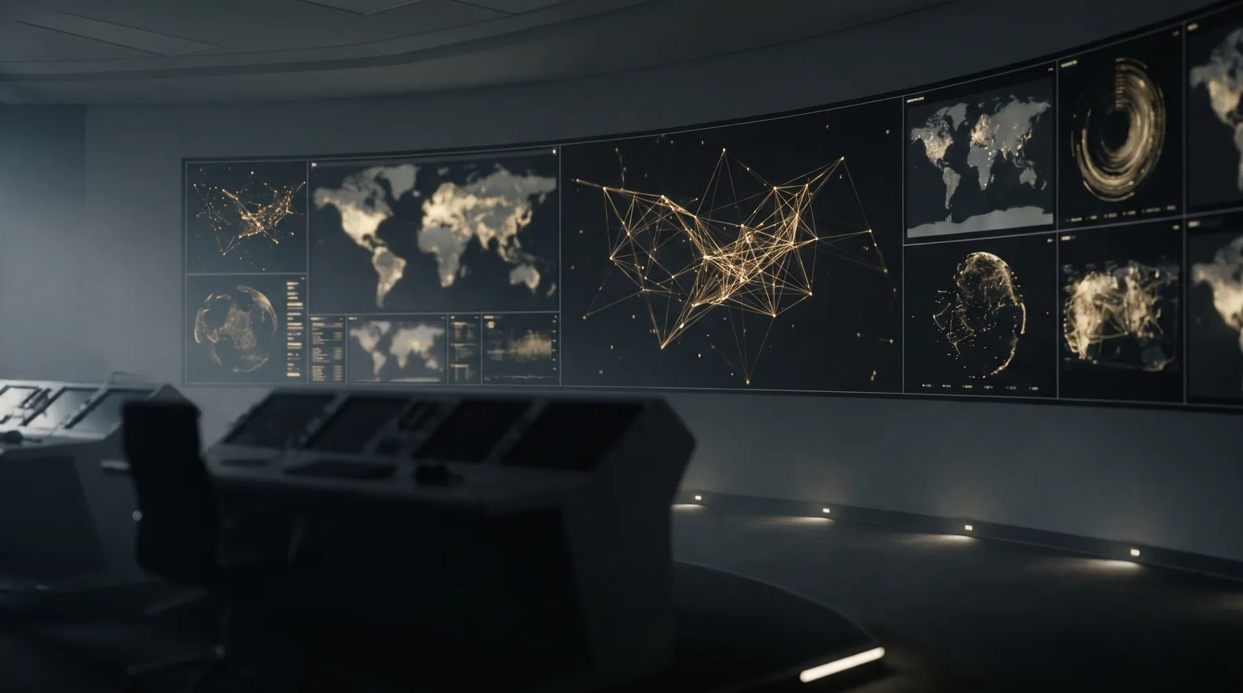 Mission operations command center with governed AI data visualizations